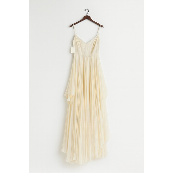 Leanne Marshall Faye Silk Chiffon Gown Ivory Size 12 NWT Bridal Wedding‎ Dress - Picture 3 of 12